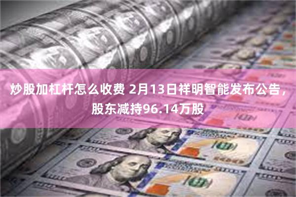 炒股加杠杆怎么收费 2月13日祥明智能发布公告，股东减持96.14万股