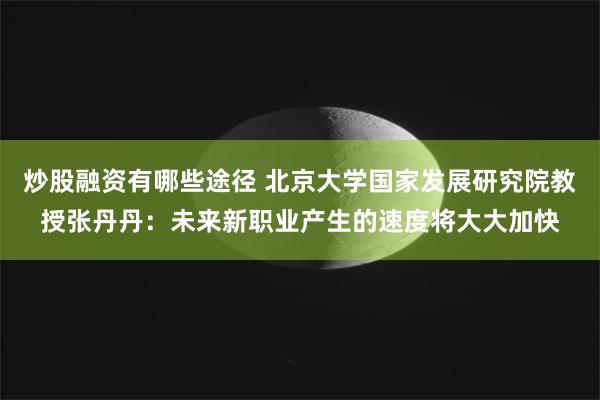 炒股融资有哪些途径 北京大学国家发展研究院教授张丹丹：未来新职业产生的速度将大大加快