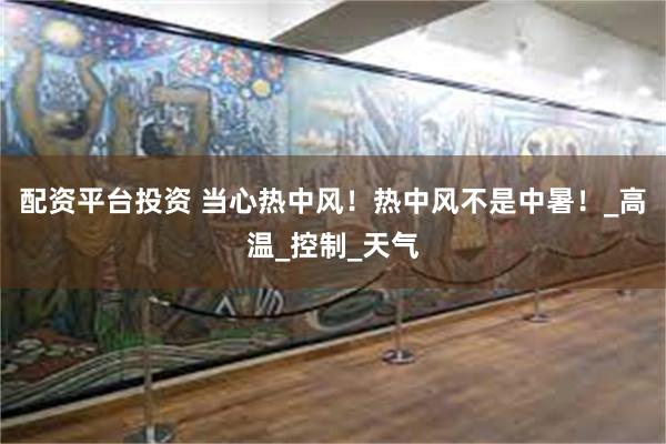 配资平台投资 当心热中风！热中风不是中暑！_高温_控制_天气