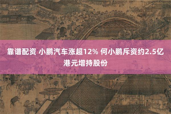 靠谱配资 小鹏汽车涨超12% 何小鹏斥资约2.5亿港元增持股份